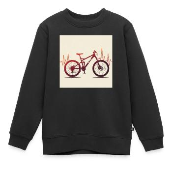 Herzschlag & Adrenalin – Mountainbike-Liebe - Kinder Premium Organic Sweatshirt - Schwarz - Vorne - AI Model Kid Female (0cm)