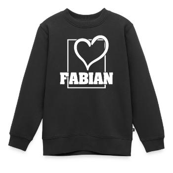 Fabian als Frau - Kinder Premium Organic Sweatshirt - Schwarz - Vorne - AI Model Kid Female (0cm)