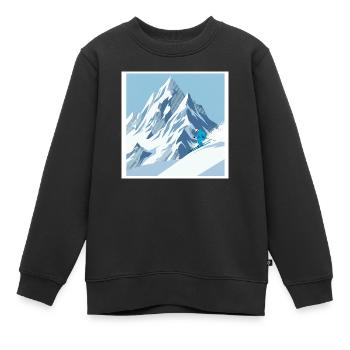 Skifahren: Freiheit auf zwei Brettern - Kinder Premium Organic Sweatshirt - Schwarz - Vorne - AI Model Kid Female (0cm)