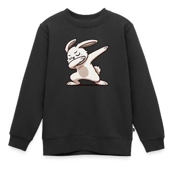 Lapin Lapin Dabbing - Sweat Premium enfant bio - noir - Devant - AI Model Kid Female (0cm)