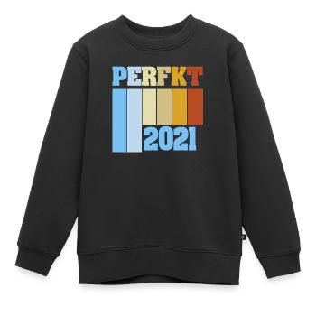 Einzigartig 2021 - Kinder Premium Organic Sweatshirt - Schwarz - Vorne - AI Model Kid Female (0cm)