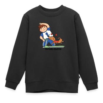 Futur pilote - Sweat Premium enfant bio - noir - Devant - AI Model Kid Female (0cm)