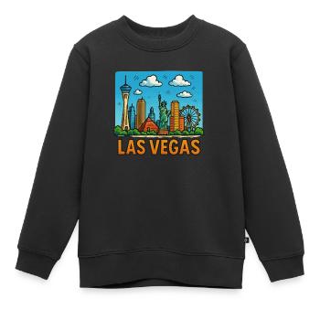 Ville de Las Vegas - Sweat Premium enfant bio - noir - Devant - AI Model Kid Female (0cm)