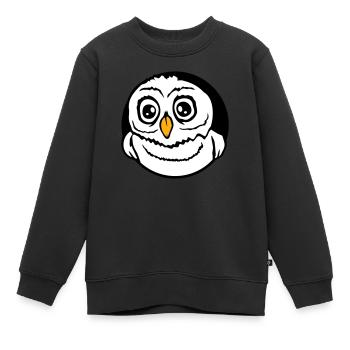 Eule Vogel Uhu Nachtvogel Schleiereule Kauz Comic - Kinder Premium Organic Sweatshirt - Schwarz - Vorne - AI Model Kid Female (0cm)