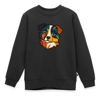 chien - Sweat Premium enfant bio - noir - Devant - AI Model Kid Female (0cm)