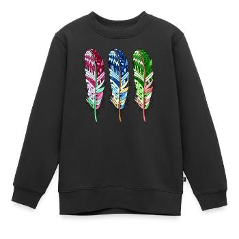 Feder - Kinder Premium Organic Sweatshirt - Schwarz - Vorne - AI Model Kid Female (0cm)