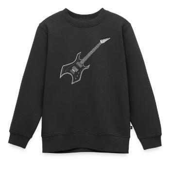 Heavy Metal Gitarre – Saiten aus Stahl - Kinder Premium Organic Sweatshirt - Schwarz - Vorne - AI Model Kid Female (0cm)