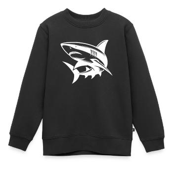 Ich war im Wasser Gym – Hai Flossen Day - Kinder Premium Organic Sweatshirt - Schwarz - Vorne - AI Model Kid Female (0cm)