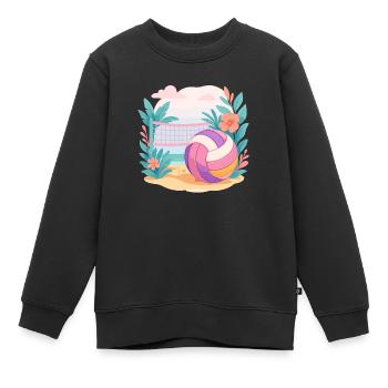 Sunset Spike - Ambiance de plage uniquement - Sweat Premium enfant bio - noir - Devant - AI Model Kid Female (0cm)