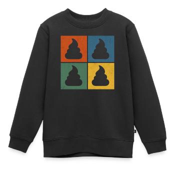 Caca Pop Art – Coloré et ironique - Sweat Premium enfant bio - noir - Devant - AI Model Kid Female (0cm)