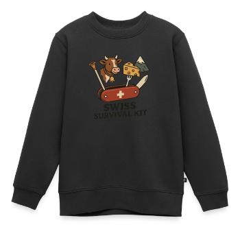 Swiss Survival Kit - Kinder Premium Organic Sweatshirt - Schwarz - Vorne - AI Model Kid Female (0cm)