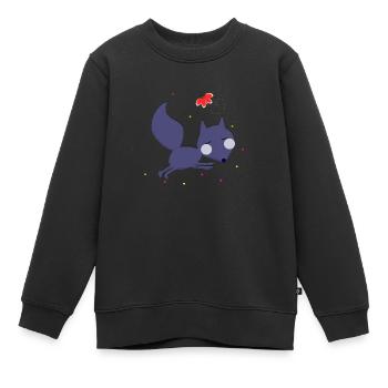 The fox cub and the butterfly - Kids Premium Organic Sweatshirt - black - Front - AI Model Kid Female (0cm)