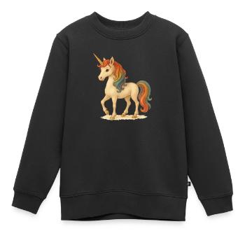 einhorn - Kinder Premium Organic Sweatshirt - Schwarz - Vorne - AI Model Kid Female (0cm)