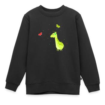 Die Giraffe und die Schmetterlinge - Kinder Premium Organic Sweatshirt - Schwarz - Vorne - AI Model Kid Female (0cm)