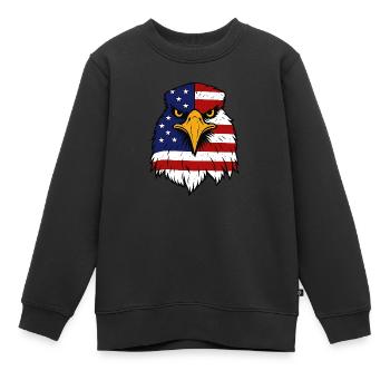 US Adler - Kinder Premium Organic Sweatshirt - Schwarz - Vorne - AI Model Kid Female (0cm)