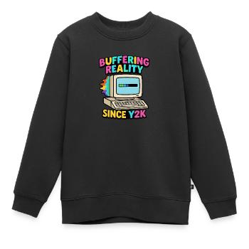 Mise en mémoire tampon depuis l’an 2000 - Sweat Premium enfant bio - noir - Devant - AI Model Kid Female (0cm)