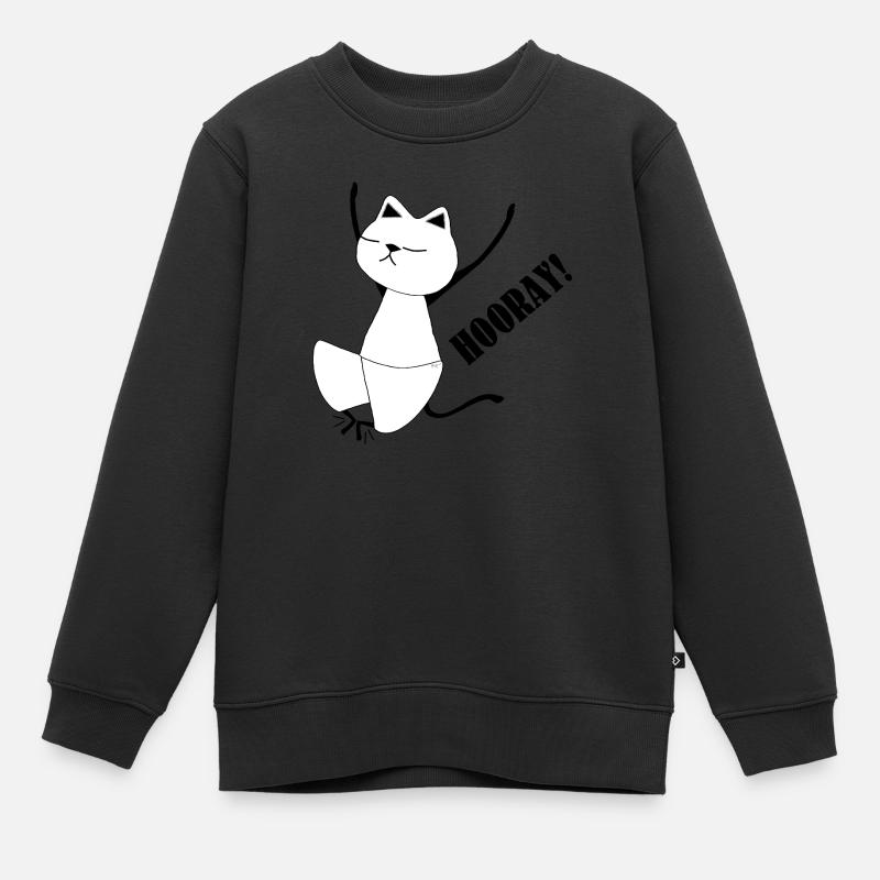 Nekochan Antonio Hourra ! - Sweat Premium enfant bio - noir