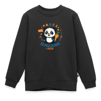 Schulkind 2025 Einschulung 2025 1. Klasse 25 - Kinder Premium Organic Sweatshirt - Schwarz - Vorne - AI Model Kid Female (0cm)