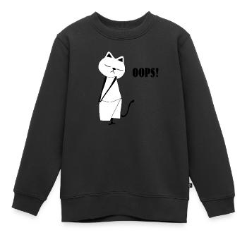 Nekochan Antonio Oops - Kinder Premium Organic Sweatshirt - Schwarz - Vorne - AI Model Kid Female (0cm)