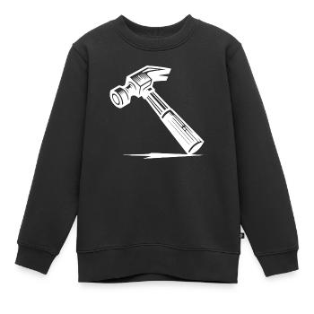 La créativité a besoin d’un marteau de menuisier - Sweat Premium enfant bio - noir - Devant - AI Model Kid Female (0cm)