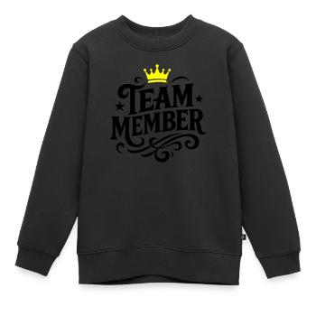 Groupe de membres de l’équipe - Sweat Premium enfant bio - noir - Devant - AI Model Kid Female (0cm)