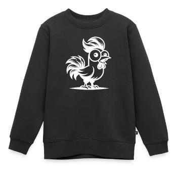Dessin animé drôle avec coupe de cheveux rock - Sweat Premium enfant bio - noir - Devant - AI Model Kid Female (0cm)
