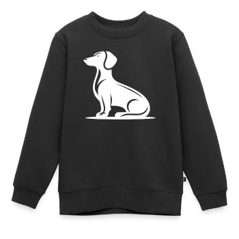 Schlichtes Hundemotiv Jagdhund Silhouette - Kinder Premium Organic Sweatshirt - Schwarz - Vorne - AI Model Kid Female (0cm)