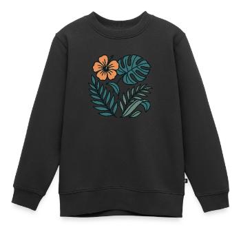 Aloha Flora - Kinder Premium Organic Sweatshirt - Schwarz - Vorne - AI Model Kid Female (0cm)