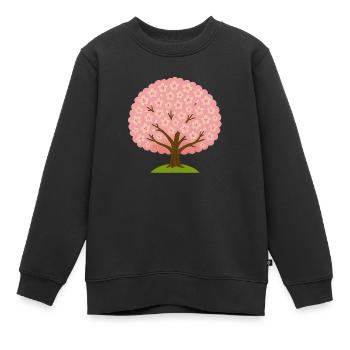 Fleur de cerisier - Sweat Premium enfant bio - noir - Devant - AI Model Kid Female (0cm)