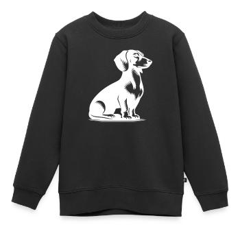 Klassischer Jagdhund vintage Dackelzeichnung - Kinder Premium Organic Sweatshirt - Schwarz - Vorne - AI Model Kid Female (0cm)