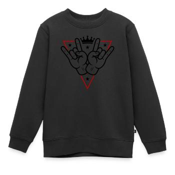 Signe de fête de la main Célébrer - Sweat Premium enfant bio - noir - Devant - AI Model Kid Female (0cm)