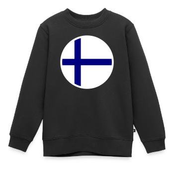 Finland Flag Flag - Kids Premium Organic Sweatshirt - black - Front - AI Model Kid Female (0cm)