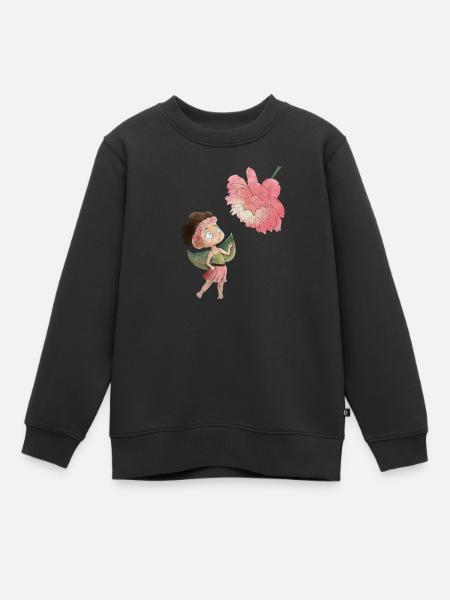 Fée magique avec pivoine - Sweat Premium enfant bio - noir
