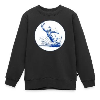 Torwart (blau-weiß) - Kinder Premium Organic Sweatshirt - Schwarz - Vorne - AI Model Kid Female (0cm)