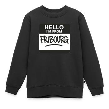 Fribourg Graffiti Sticker - Kinder Premium Organic Sweatshirt - Schwarz - Vorne - AI Model Kid Female (0cm)