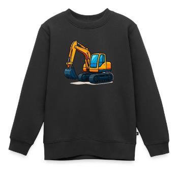 Excavator Comic 1 - Kids Premium Organic Sweatshirt - black - Front - AI Model Kid Female (0cm)