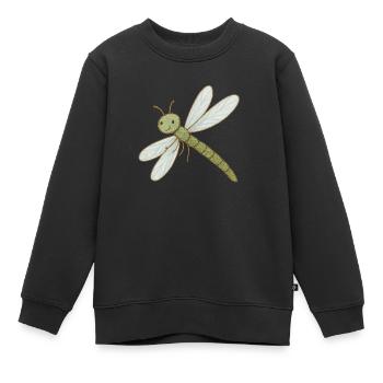La magie des libellules – délicate et éblouissante - Sweat Premium enfant bio - noir - Devant - AI Model Kid Female (0cm)
