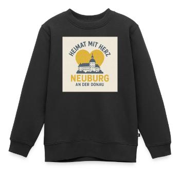 Heimat mit Herz Neuburg an der Donau - Kinder Premium Organic Sweatshirt - Schwarz - Vorne - AI Model Kid Female (0cm)
