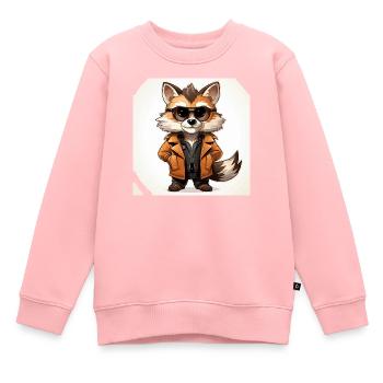 Der modische Waschbär-Designer - Kinder Premium Organic Sweatshirt - Rosa - Vorne - AI Model Kid Female (0cm)