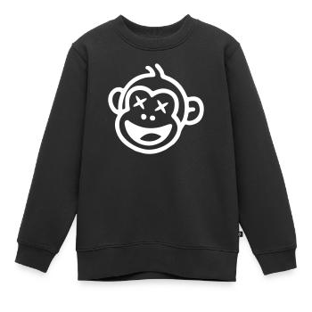 Affe Witzig - Kinder Premium Organic Sweatshirt - Schwarz - Vorne - AI Model Kid Female (0cm)