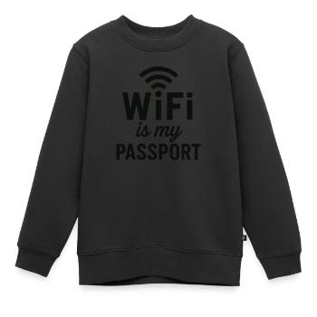 REISEPASS WIFI - Kinder Premium Organic Sweatshirt - Schwarz - Vorne - AI Model Kid Female (0cm)