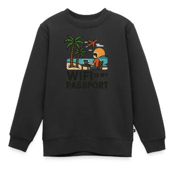 REMOTE-LEBEN - Kinder Premium Organic Sweatshirt - Schwarz - Vorne - AI Model Kid Female (0cm)