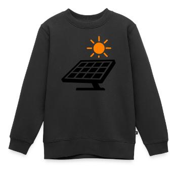 Solar Panels Photovoltaic System - Kids Premium Organic Sweatshirt - black - Front - AI Model Kid Female (0cm)