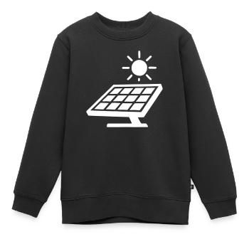 Solar Strom Symbol Photovoltaik - Kinder Premium Organic Sweatshirt - Schwarz - Vorne - AI Model Kid Female (0cm)