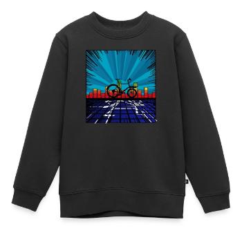 Vélo cargo à ondes sonores Omnium - Sweat Premium enfant bio - noir - Devant - AI Model Kid Female (0cm)