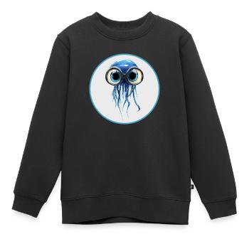 Qualle mit Taucherbrille - Kinder Premium Organic Sweatshirt - Schwarz - Vorne - AI Model Kid Female (0cm)