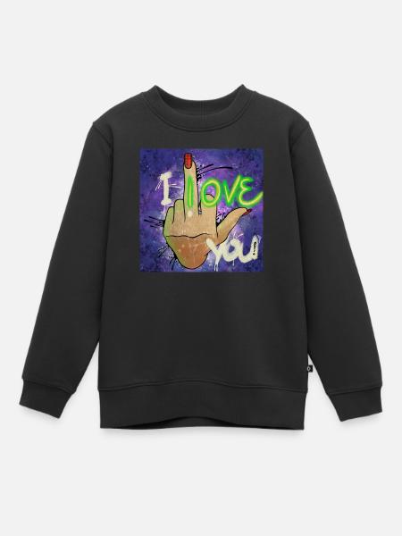 Je t’aime - Sweat Premium enfant bio - noir