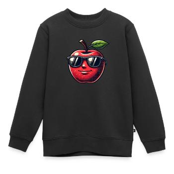 pomme - Sweat Premium enfant bio - noir - Devant - AI Model Kid Female (0cm)