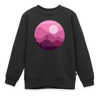 Cycliste de montagnes - Sweat Premium enfant bio - noir - Devant - AI Model Kid Female (0cm)