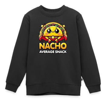 Kawaii Chibi Super Nacho Durchschnittlicher Snack Lustiges Essen - Kinder Premium Organic Sweatshirt - Schwarz - Vorne - AI Model Kid Female (0cm)